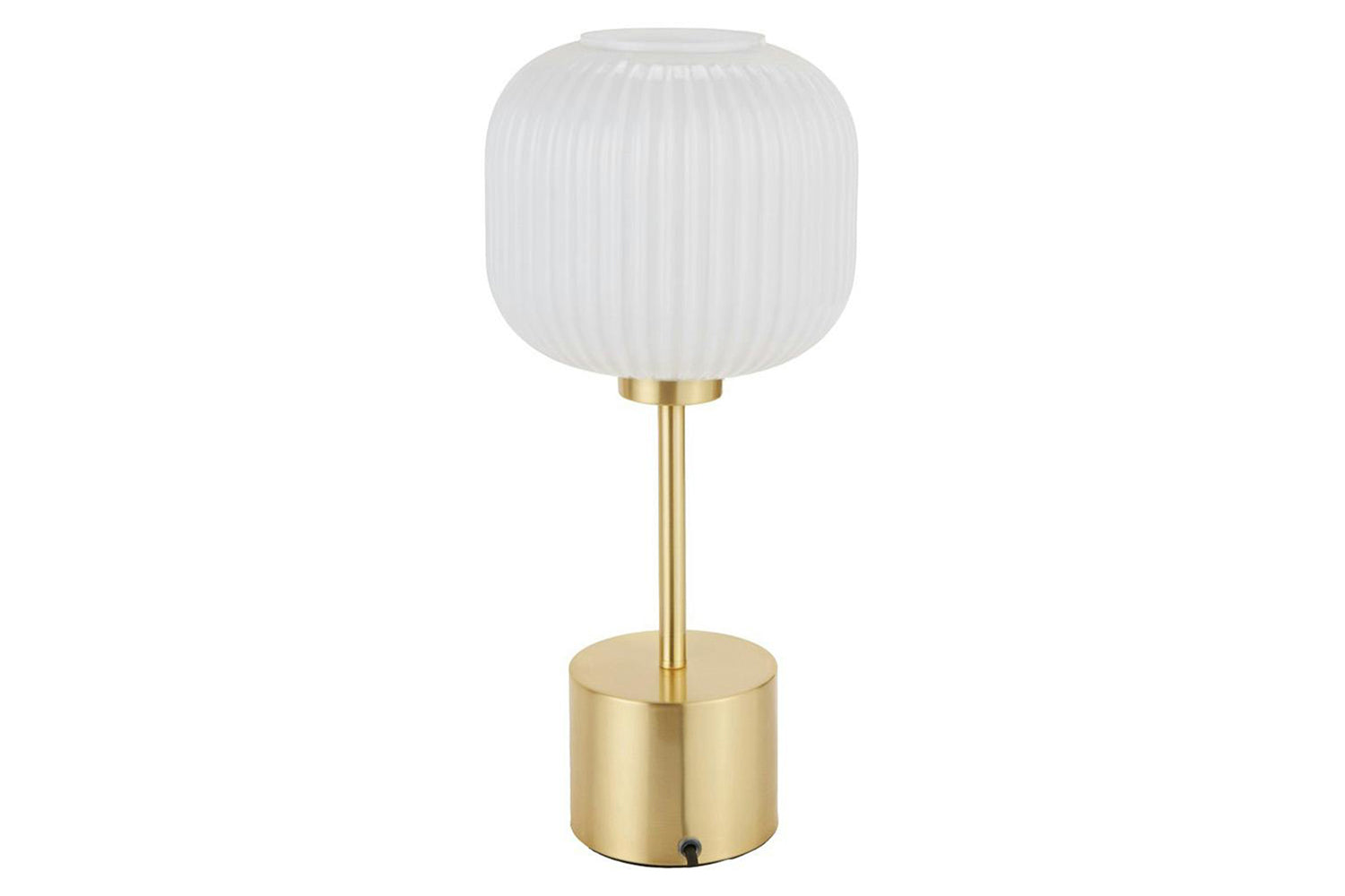 Bella Ribbed Glass Table Lamp | White/Gold-3