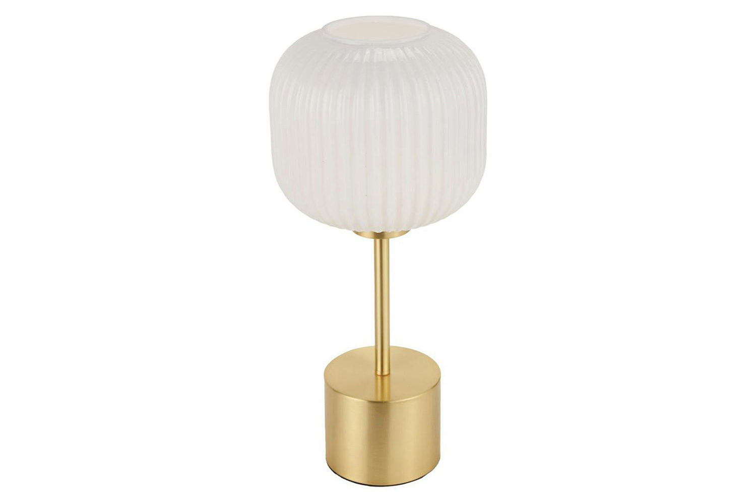 Bella Ribbed Glass Table Lamp | White/Gold-4