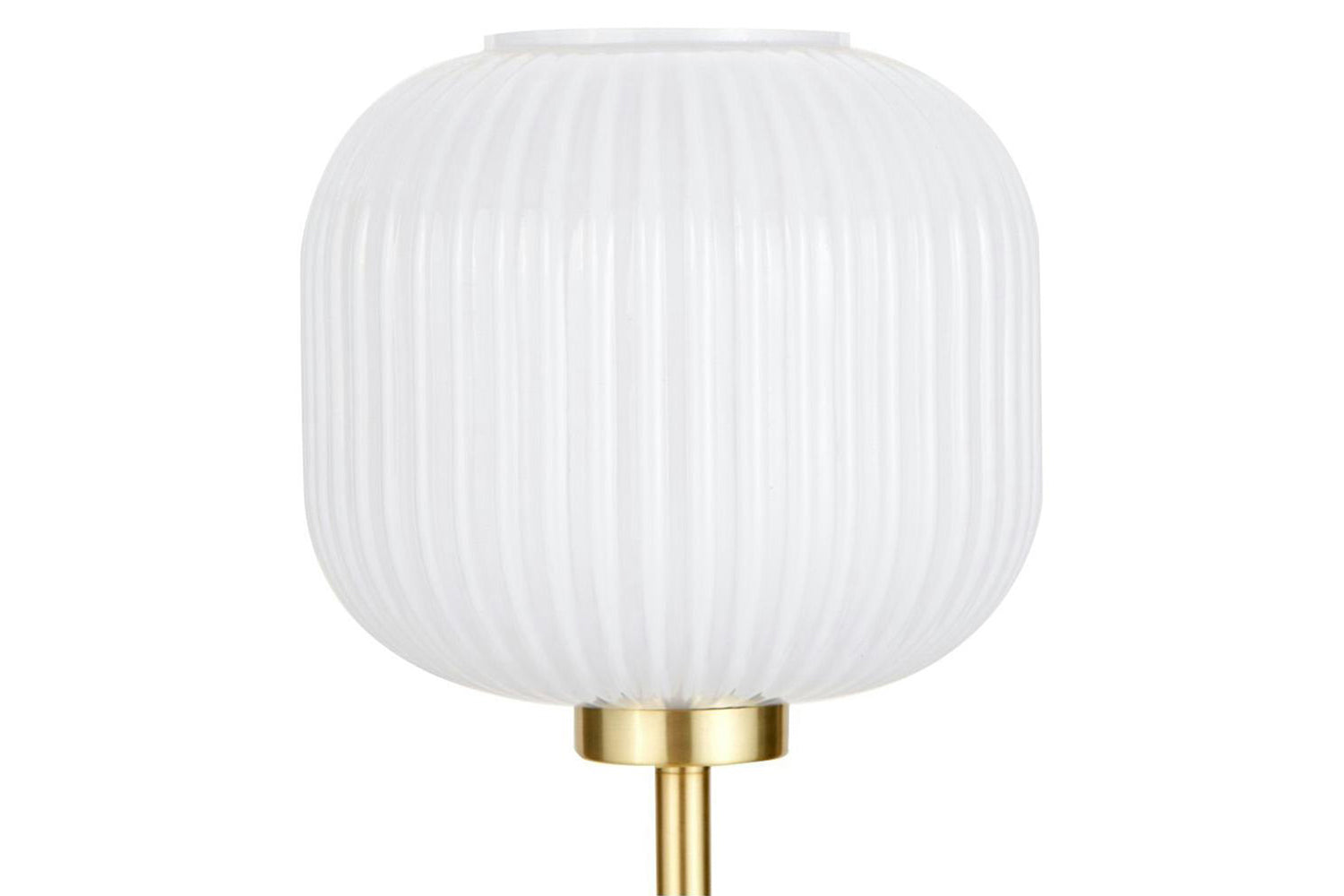 Bella Ribbed Glass Table Lamp | White/Gold-5