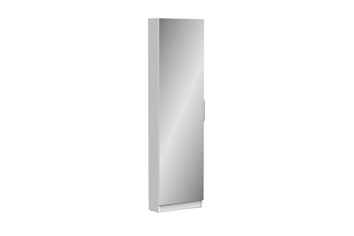 Blokty Shoe Storage Cabinet with Mirrored Door | White-3
