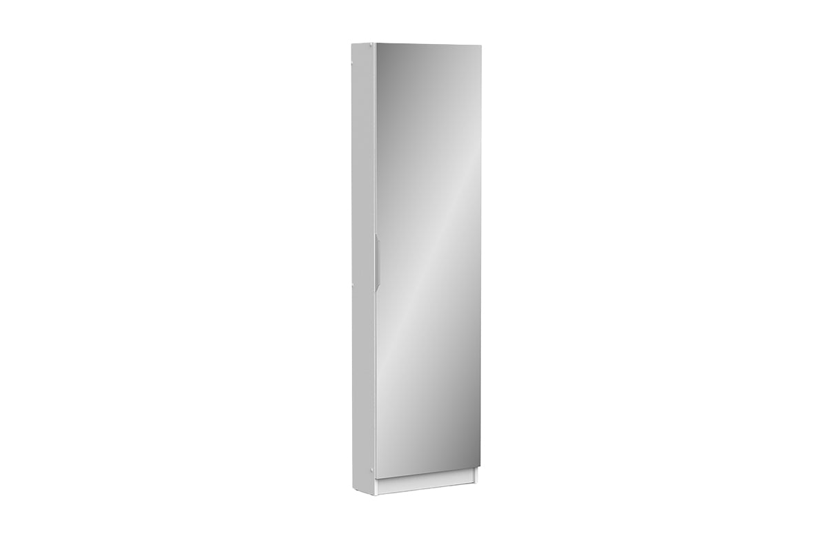 Blokty Shoe Storage Cabinet with Mirrored Door | White-4