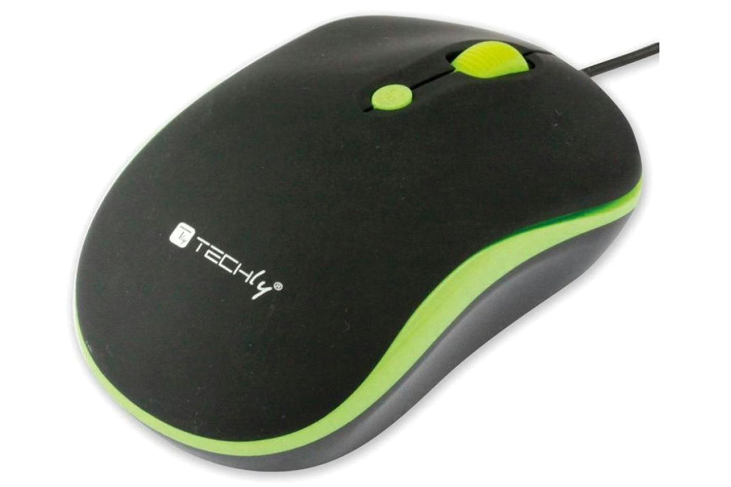 Techly Wired Optical USB Mouse | Black/Green