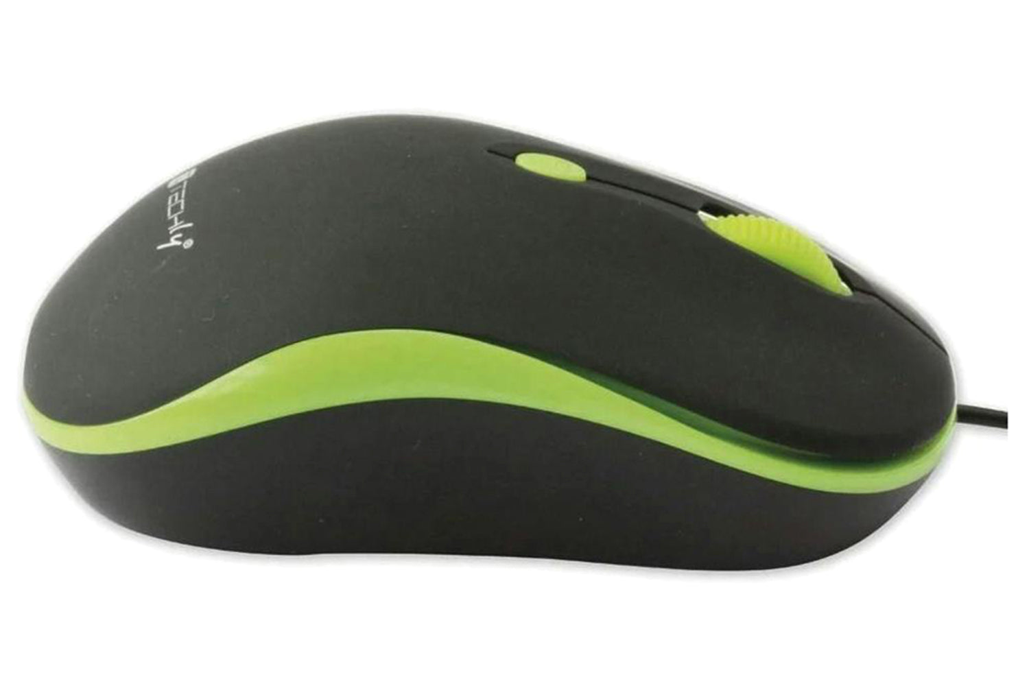 Techly Wired Optical USB Mouse | Black/Green-2