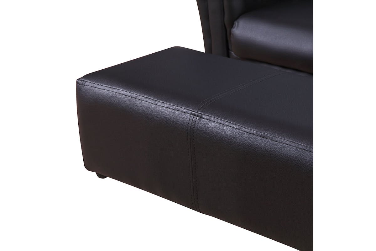 Homcom 2 Seater Toddlercouch Kids Sofa with Footstool | Black-7