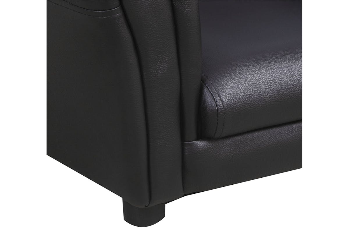Homcom Childrens Armchair with Footstool | Black-6