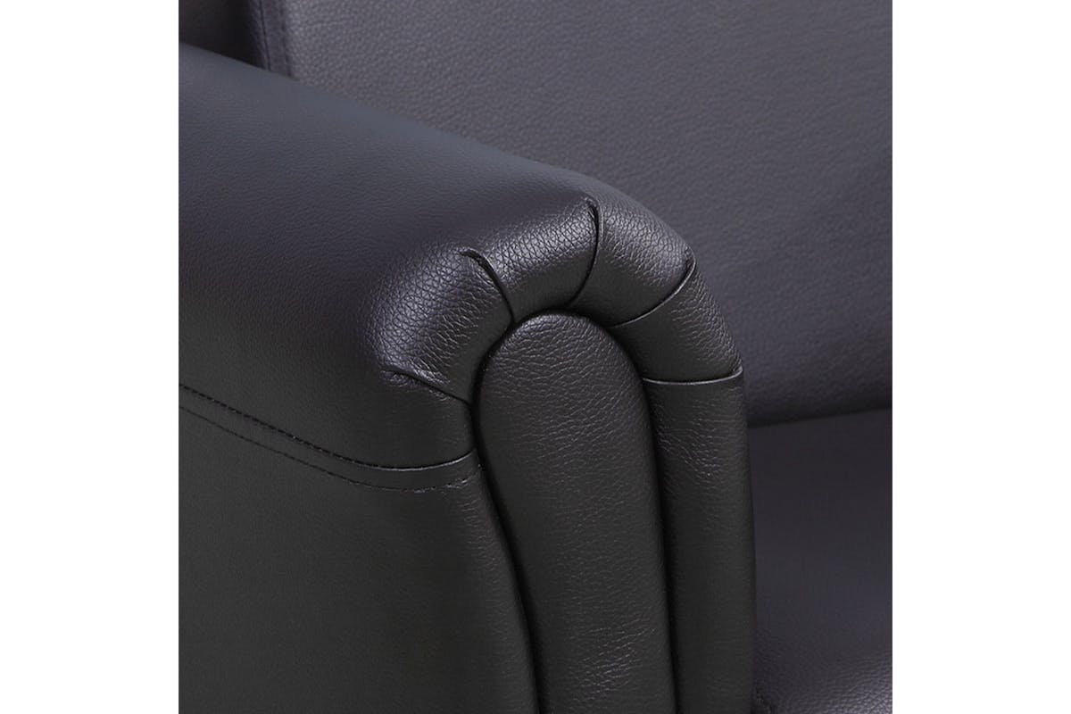 Homcom Childrens Armchair with Footstool | Black-7