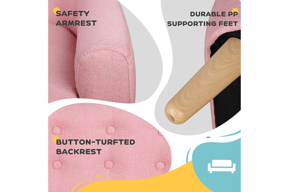 Homcom Toddlercouch Kids Sofa | Pink-3