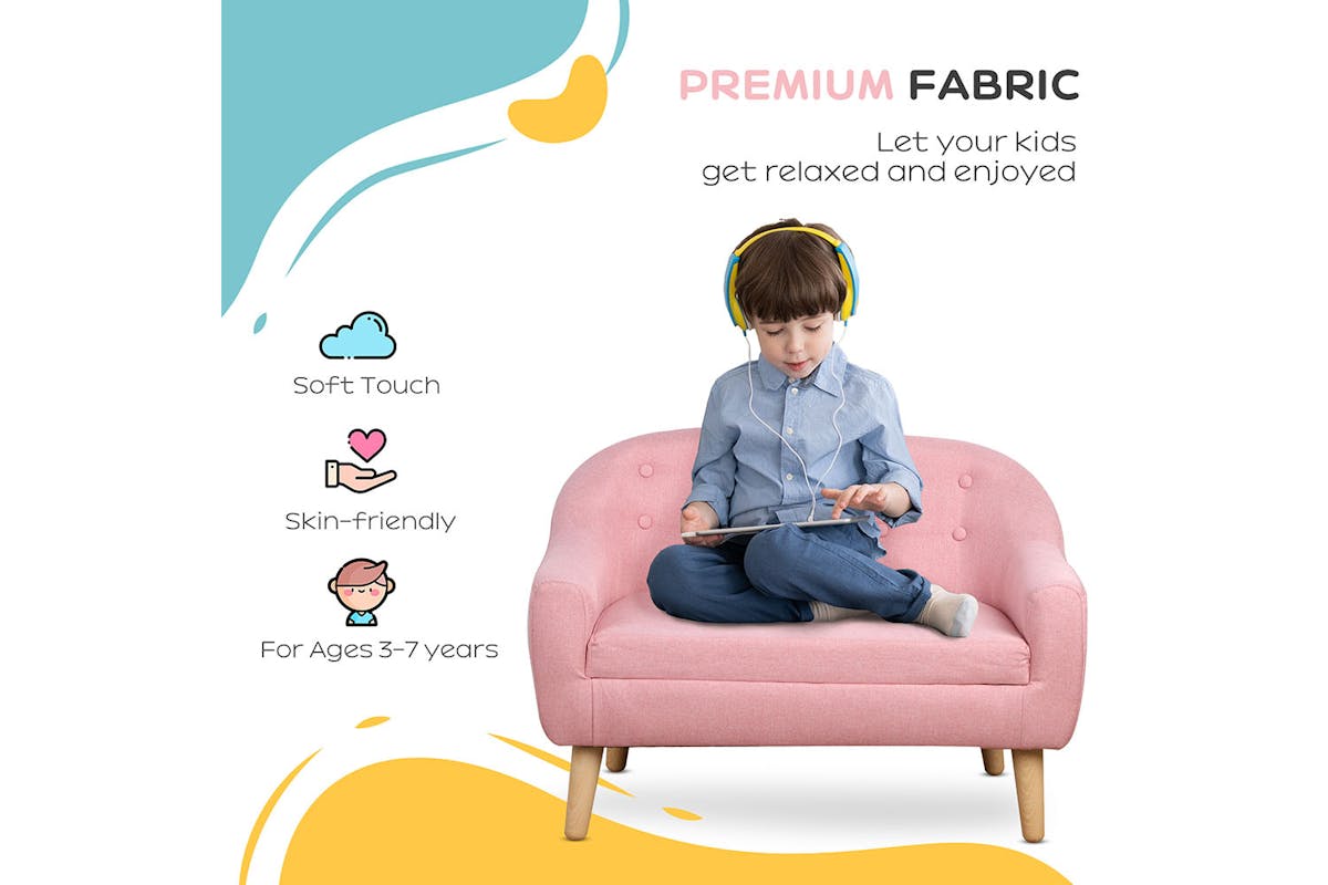 Homcom Toddlercouch Kids Sofa | Pink-4