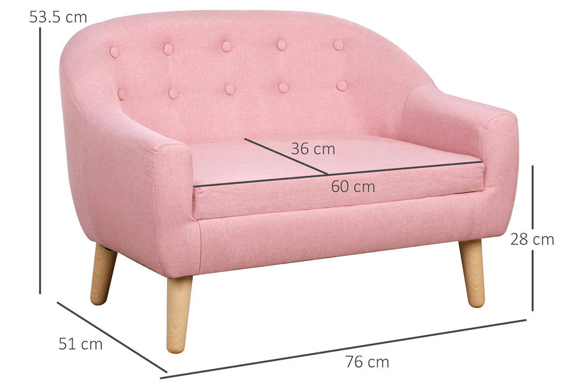 Homcom Toddlercouch Kids Sofa | Pink-8