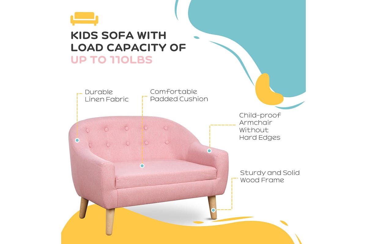 Homcom Toddlercouch Kids Sofa | Pink-5