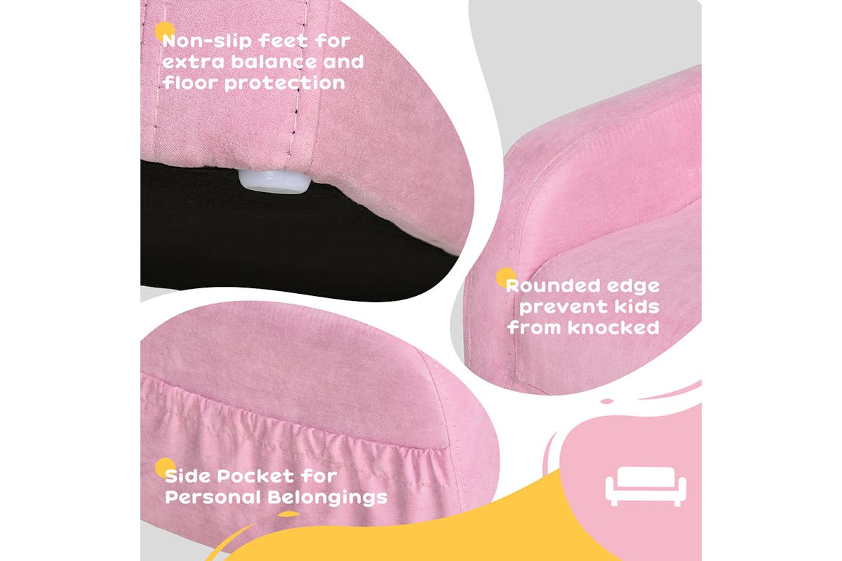Homcom 2-in-1 Armchairs Kids Sofa | Pink-6