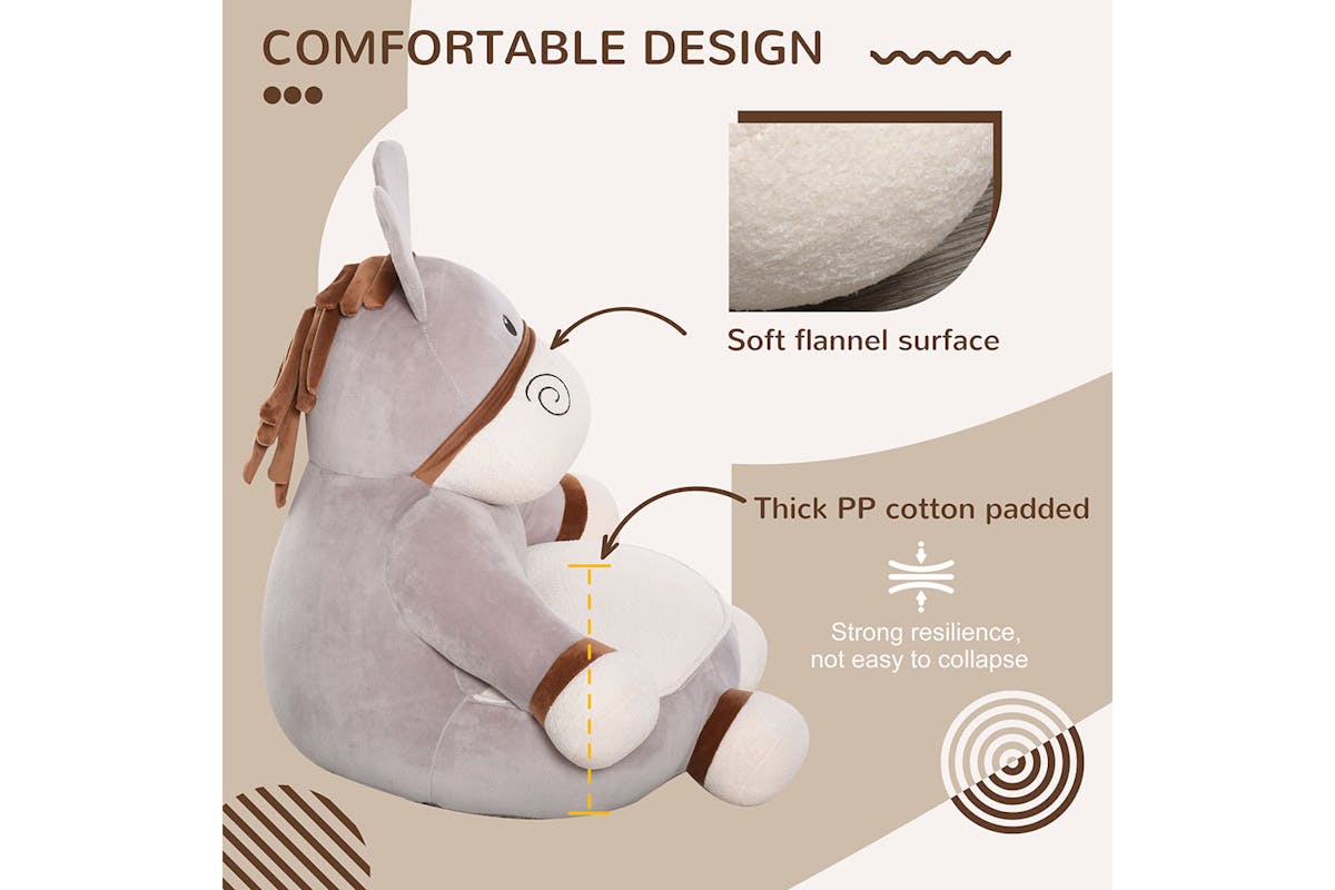 Homcom Donkey Toddlercouch | Grey-4