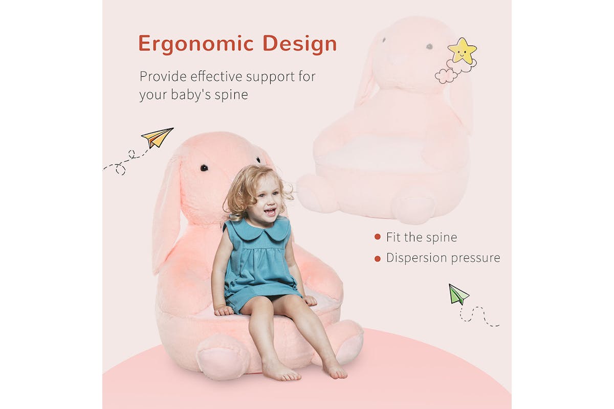 Homcom Rabbit Toddlercouch | Pink-5