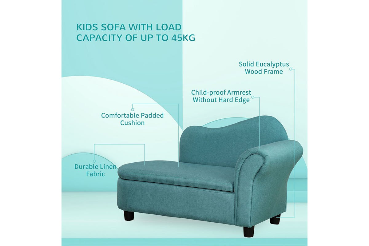 Homcom Kids Sofa | Light Blue-3