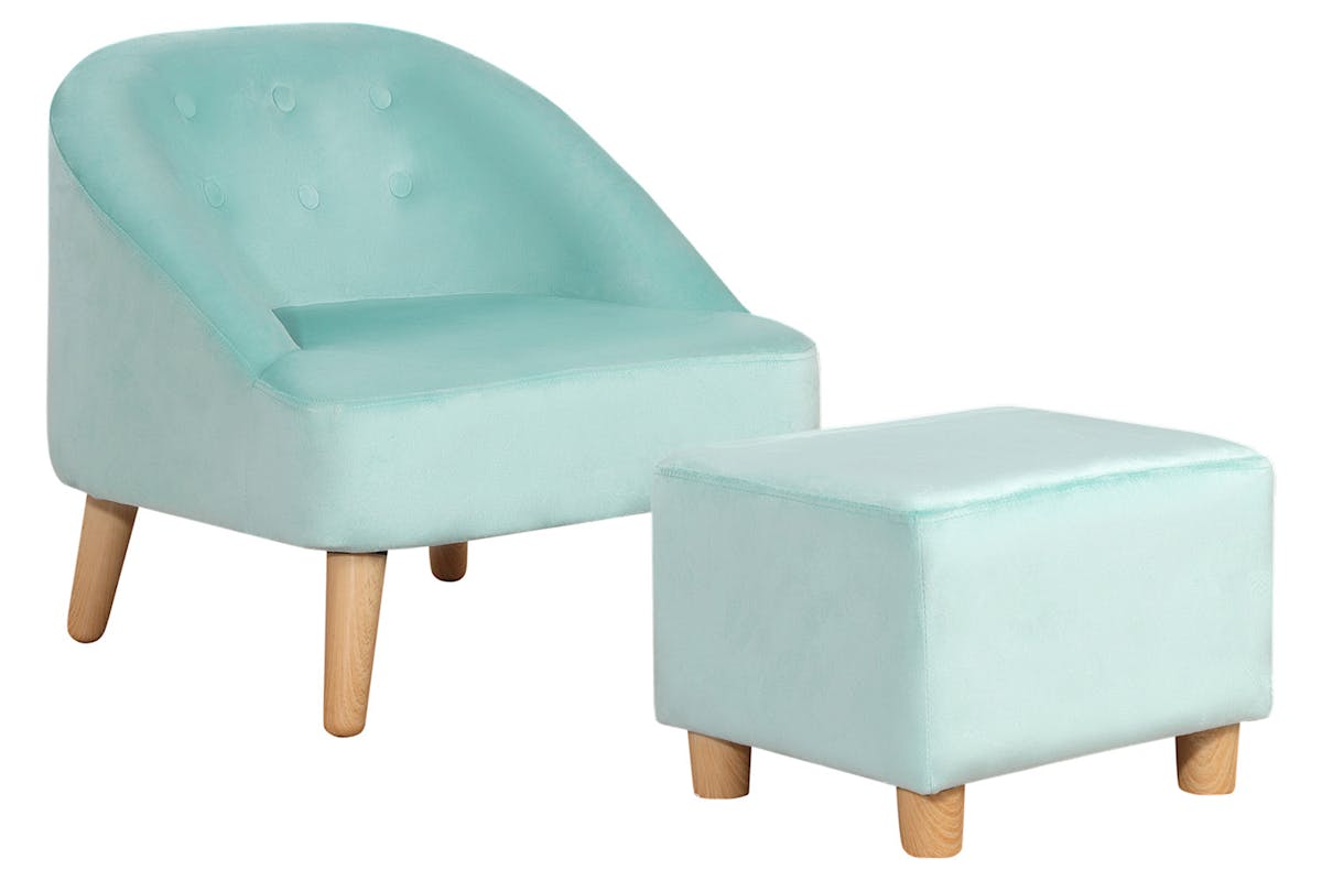 Homcom Childrens Armchair with Footrest | Blue