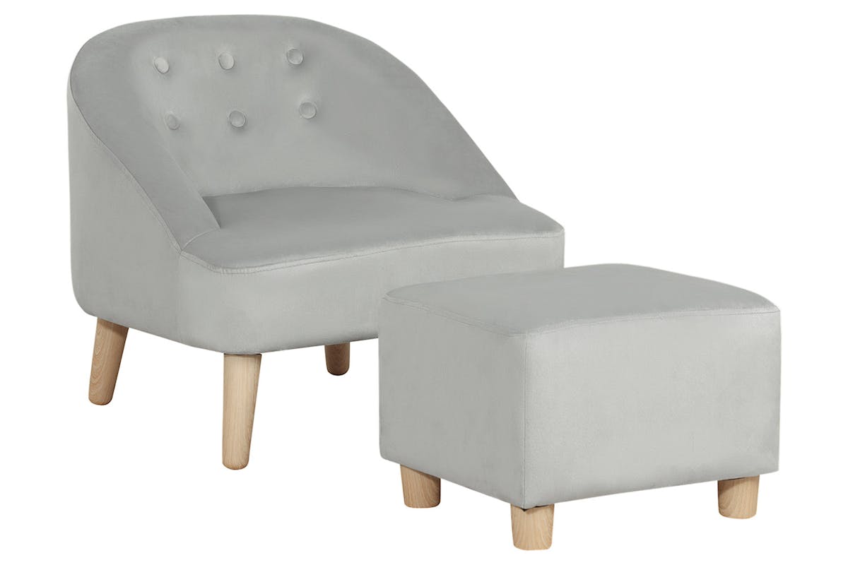 Homcom Children's Armchair with Footstool | Grey