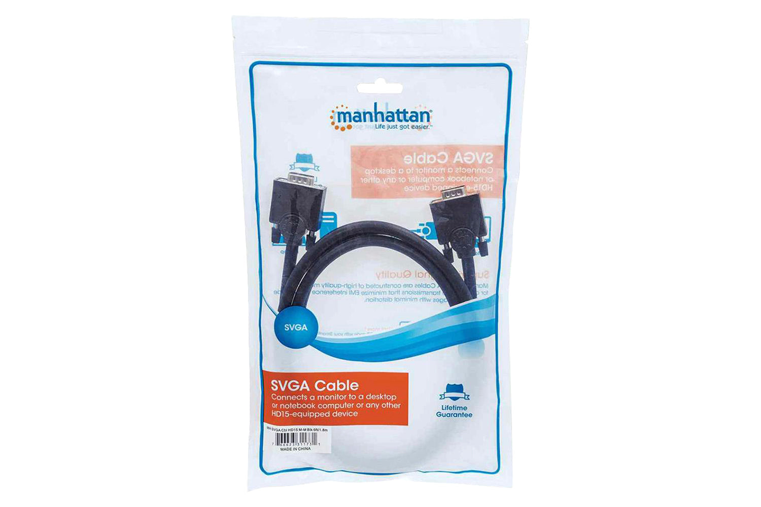 Manhattan SVGA Monitor Cable | 1.8m-6
