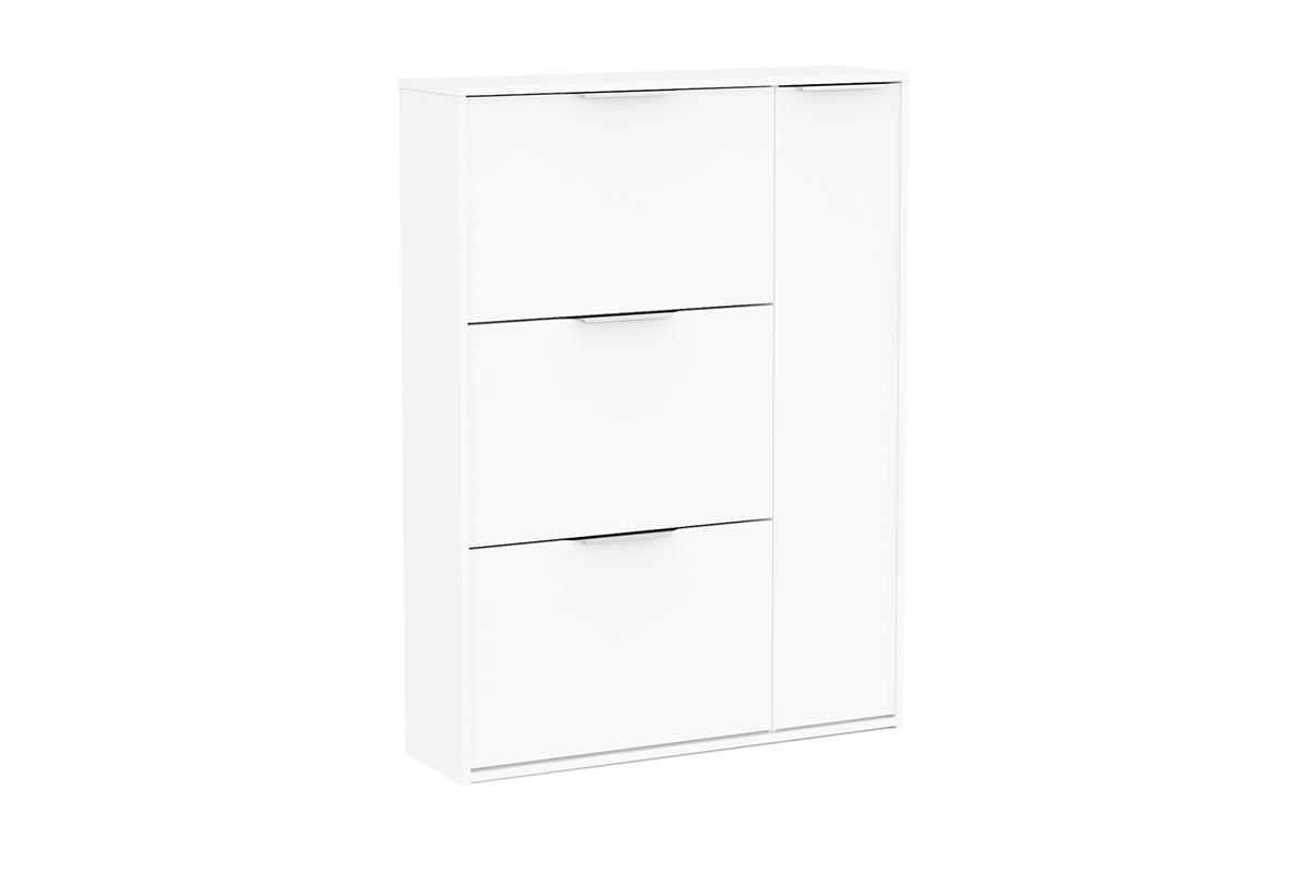 Ghost Shoe Storage Cabinet | 1 Door + 3 Compartments | White-4