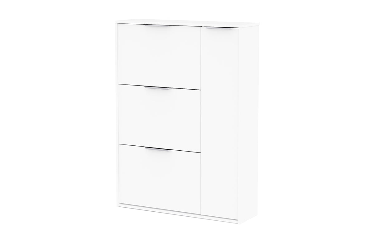 Ghost Shoe Storage Cabinet | 1 Door + 3 Compartments | White-5