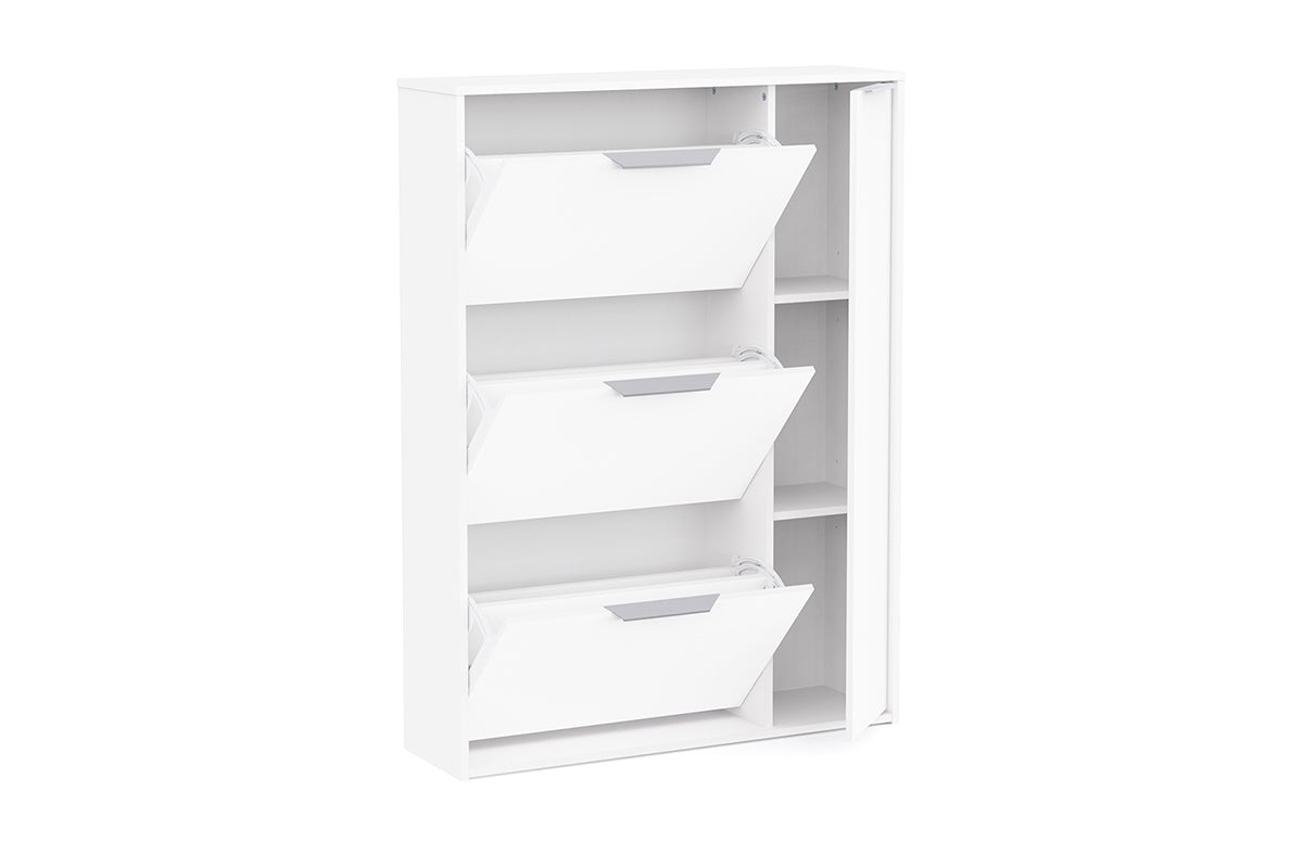 Ghost Shoe Storage Cabinet | 1 Door + 3 Compartments | White-6
