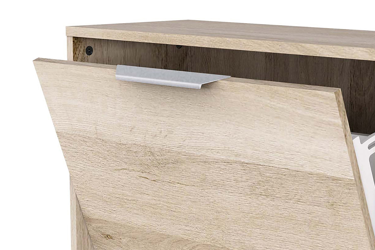 Ghost Shoe Storage Cabinet | 1 Door + 3 Compartments | Oak Effect-8