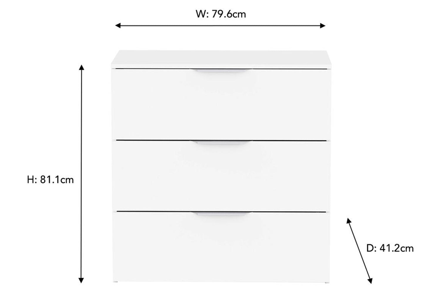 Ghost Chest of Drawer | 3 Drawer | White-2