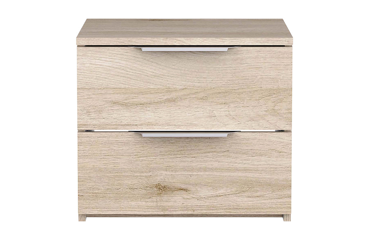 Ghost Bedside Locker | 2 Drawer | Oak Effect