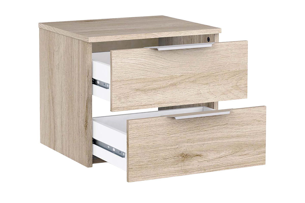Ghost Bedside Locker | 2 Drawer | Oak Effect-5