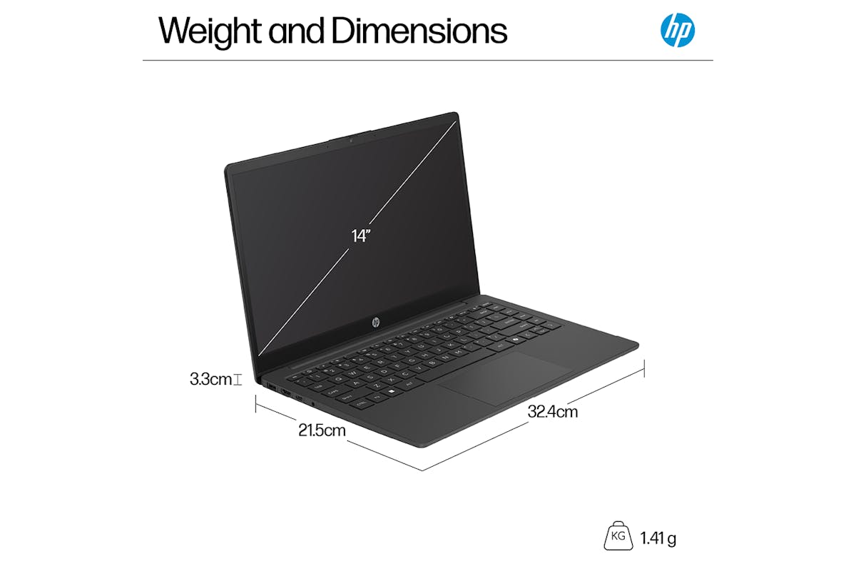 HP 14-ep2000na 14" Intel N150 | 8GB | 128GB | Jet Black | Intel Graphics (Power Supply Not Included)-12