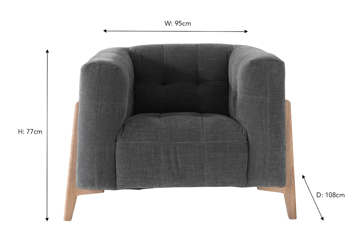 Rosie Armchair | Fabric | Grey-7