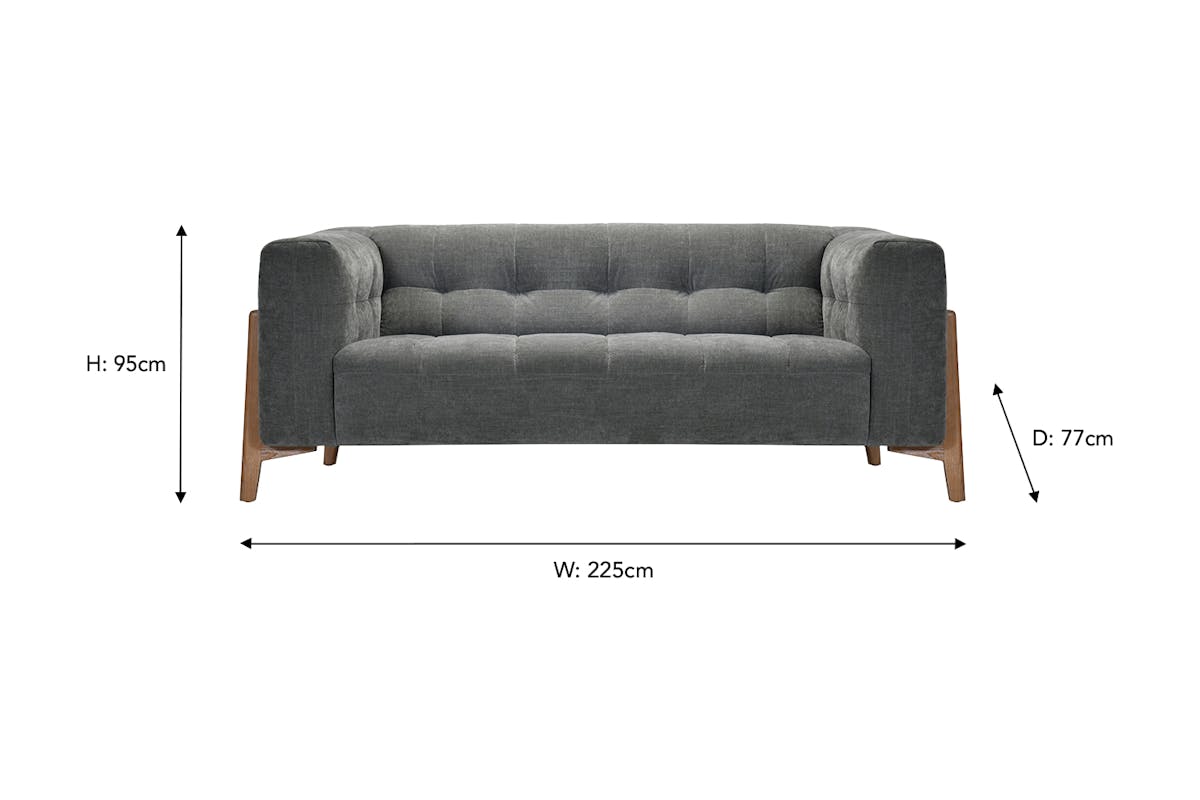 Rosie 3 Seater Sofa | Fabric | Basalt-4