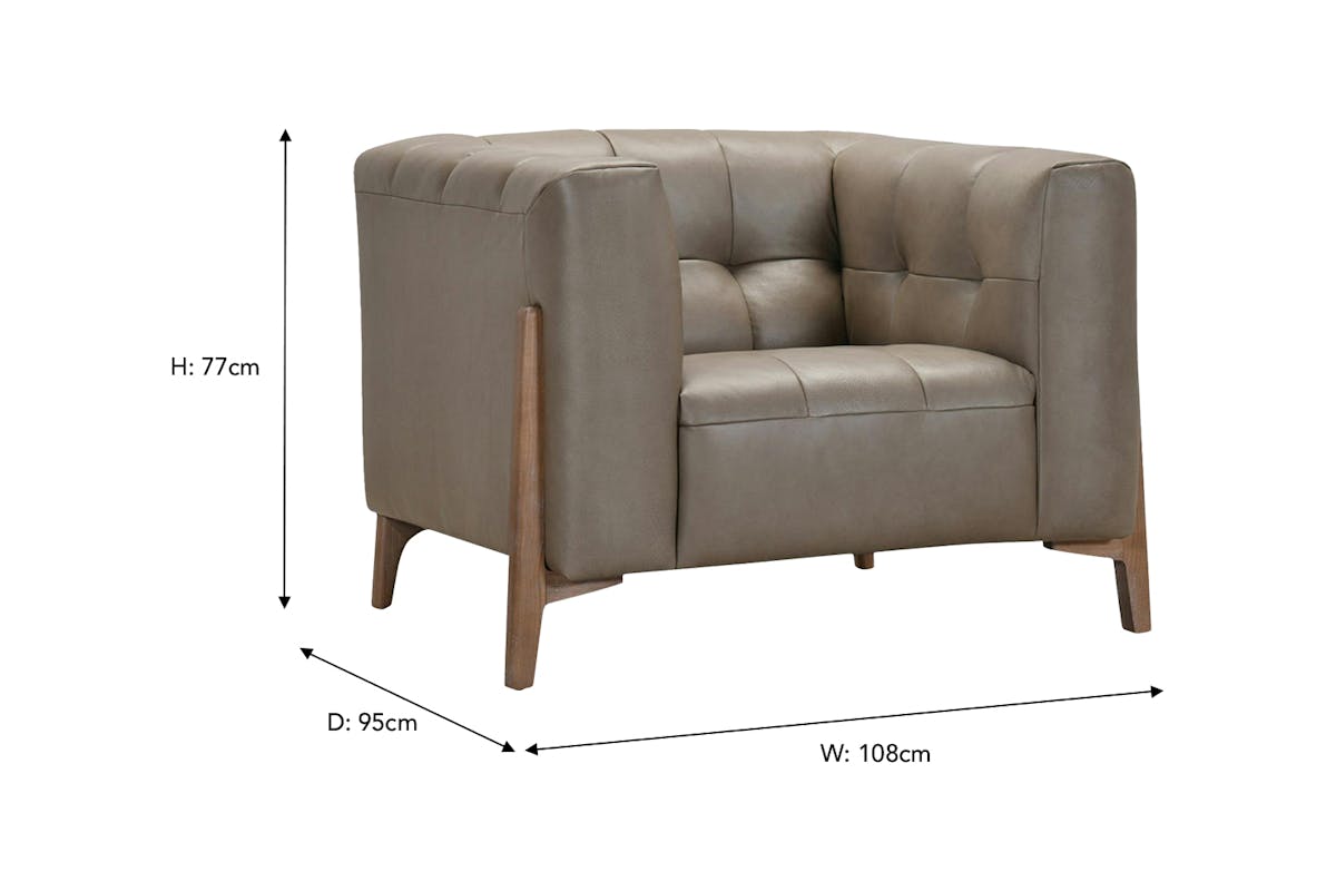 Rose Armchair | Leather | Mushroom-4