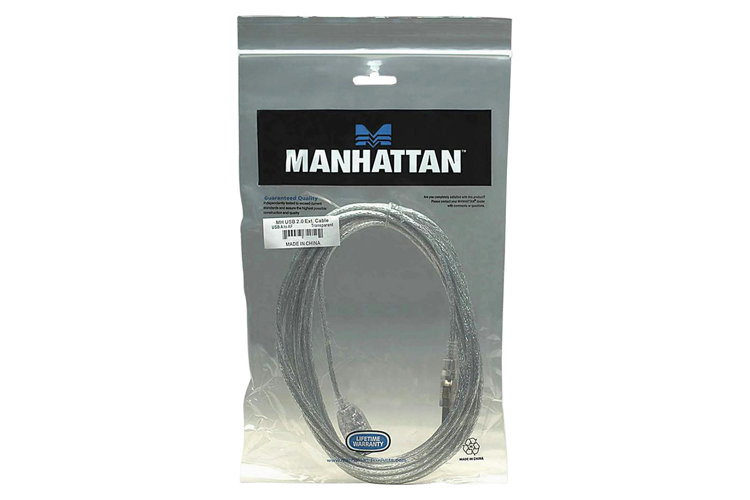 Manhattan Hi-Speed USB Extension Cable | Translucent Silver-5