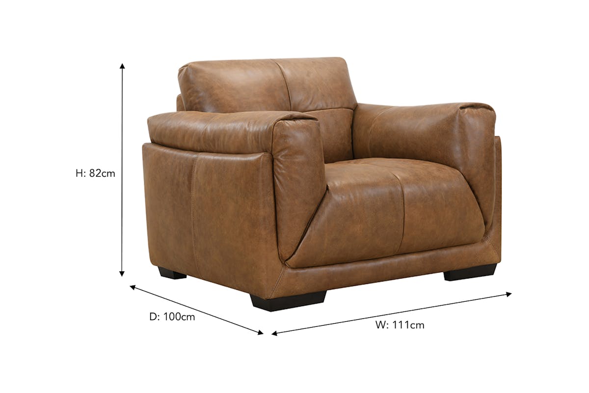 Toni Armchair | Leather | Brown-3
