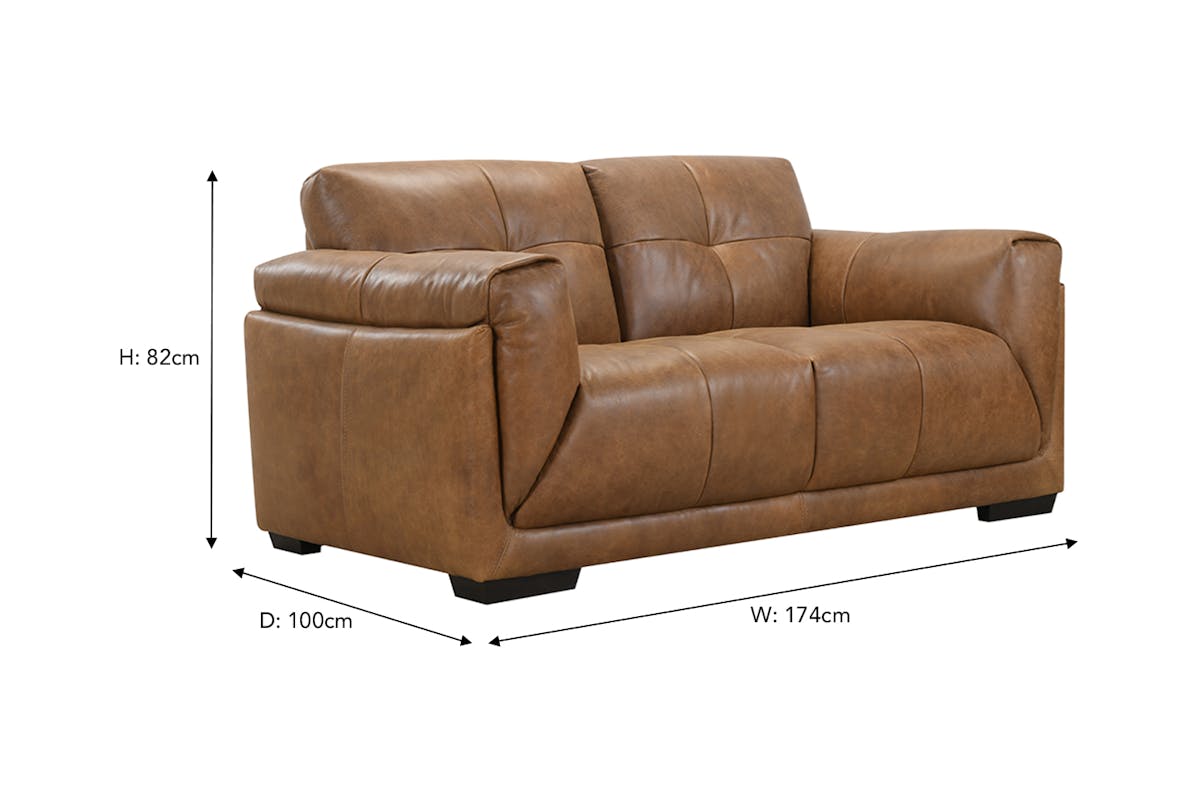 Toni 2 Seater Sofa | Leather | Brown-3