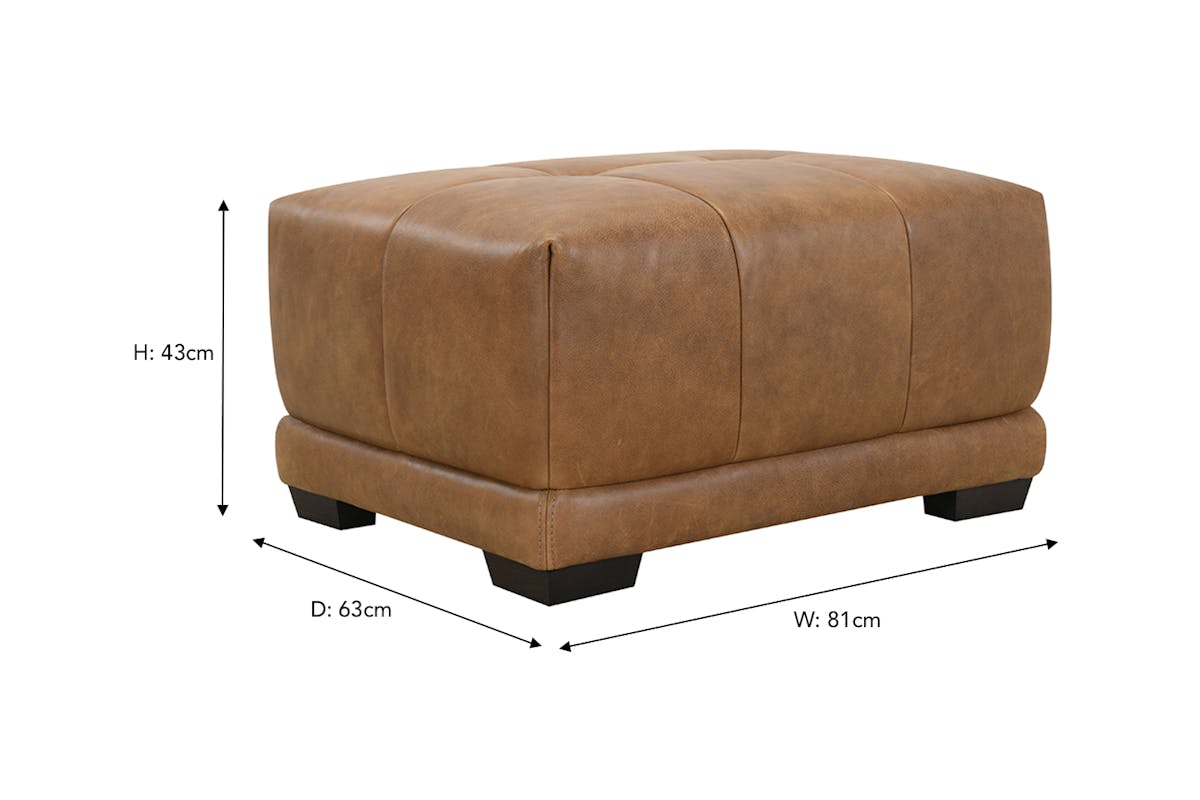 Toni Footstool | Leather | Brown-3
