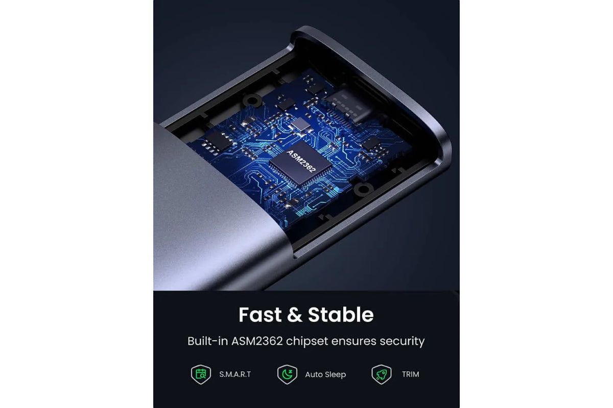UGREEN USB-C External M.2 NVMe SATA SSD USB 3.2 Gen 2 Enclosure | Grey-6