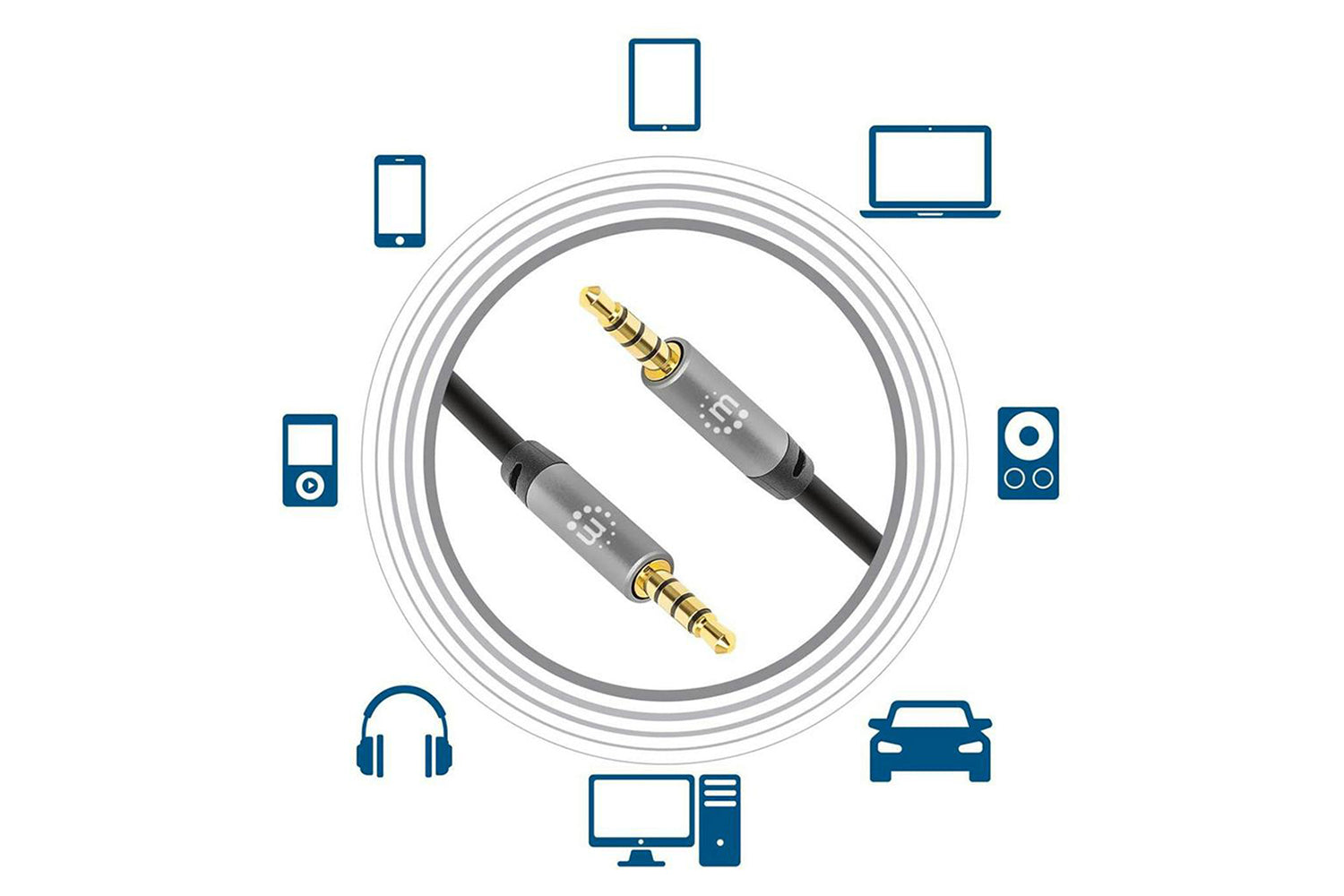 Manhattan 3.5 mm Stereo Audio Aux Cable | 2m-7