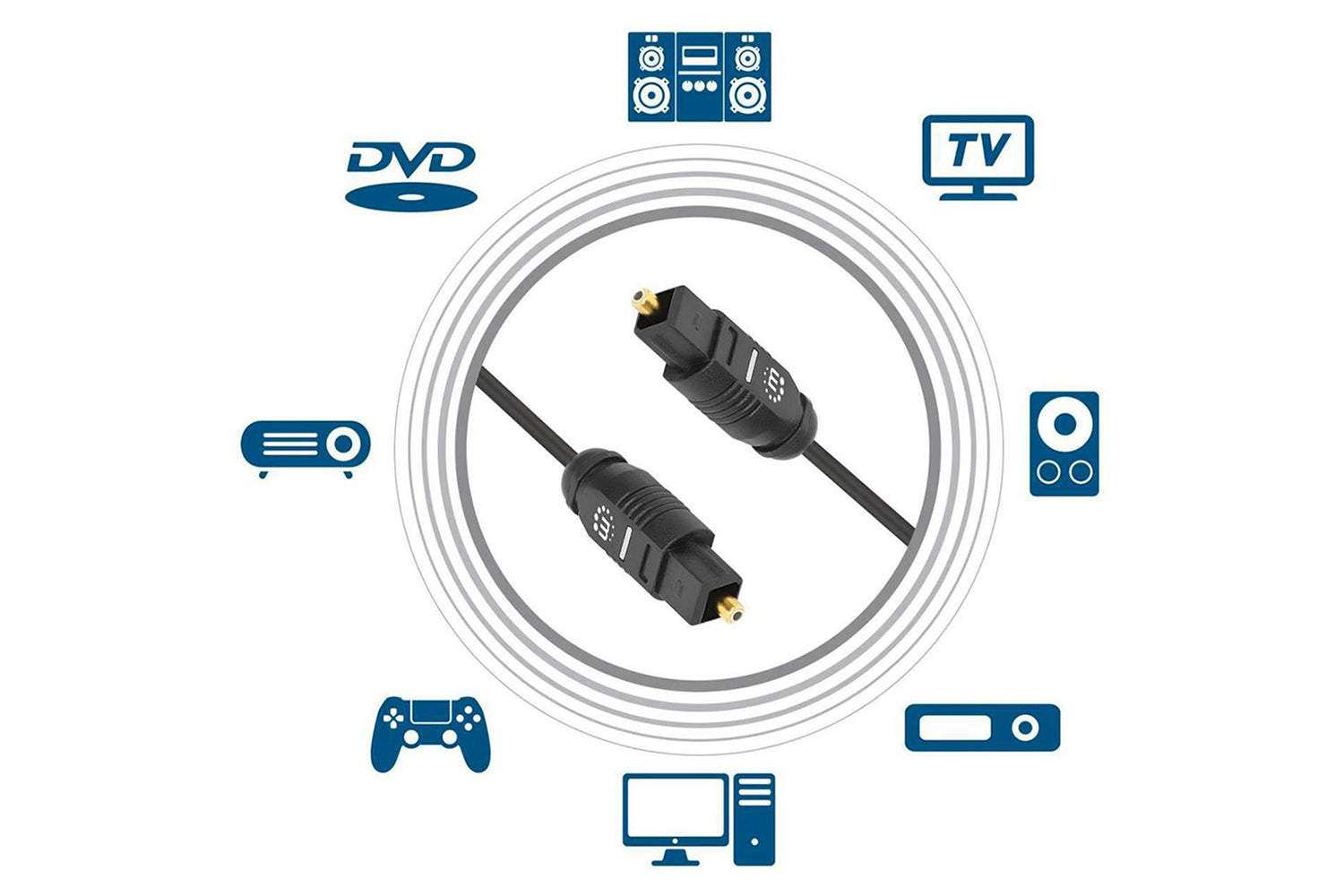 Manhattan Toslink Digital Optical Audio Cable | 2m-9