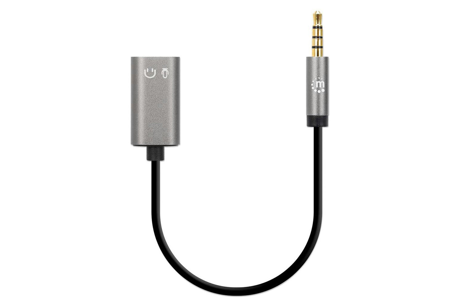 Manhattan Stereo Audio Aux Y-Splitter with Adapter Cable | Black-3