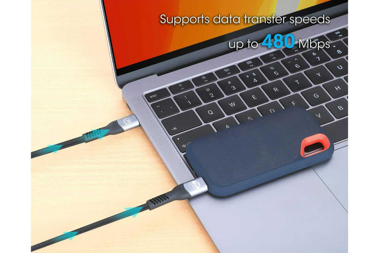 Manhattan USB 2.0 Type-C Charging Cable | 2m-5