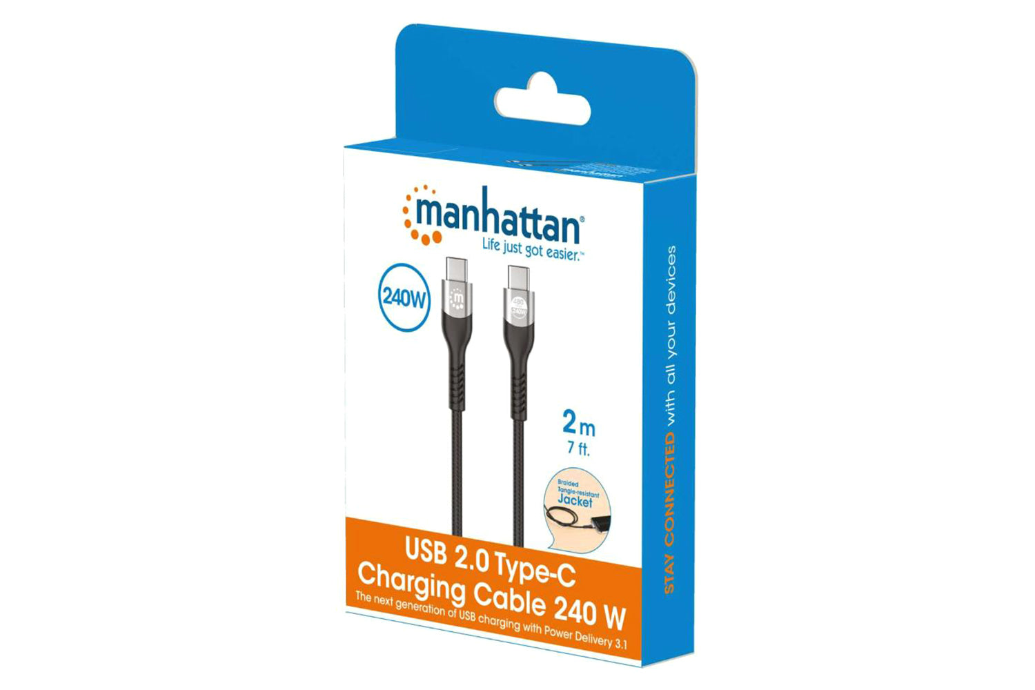 Manhattan USB 2.0 Type-C Charging Cable | 2m-6