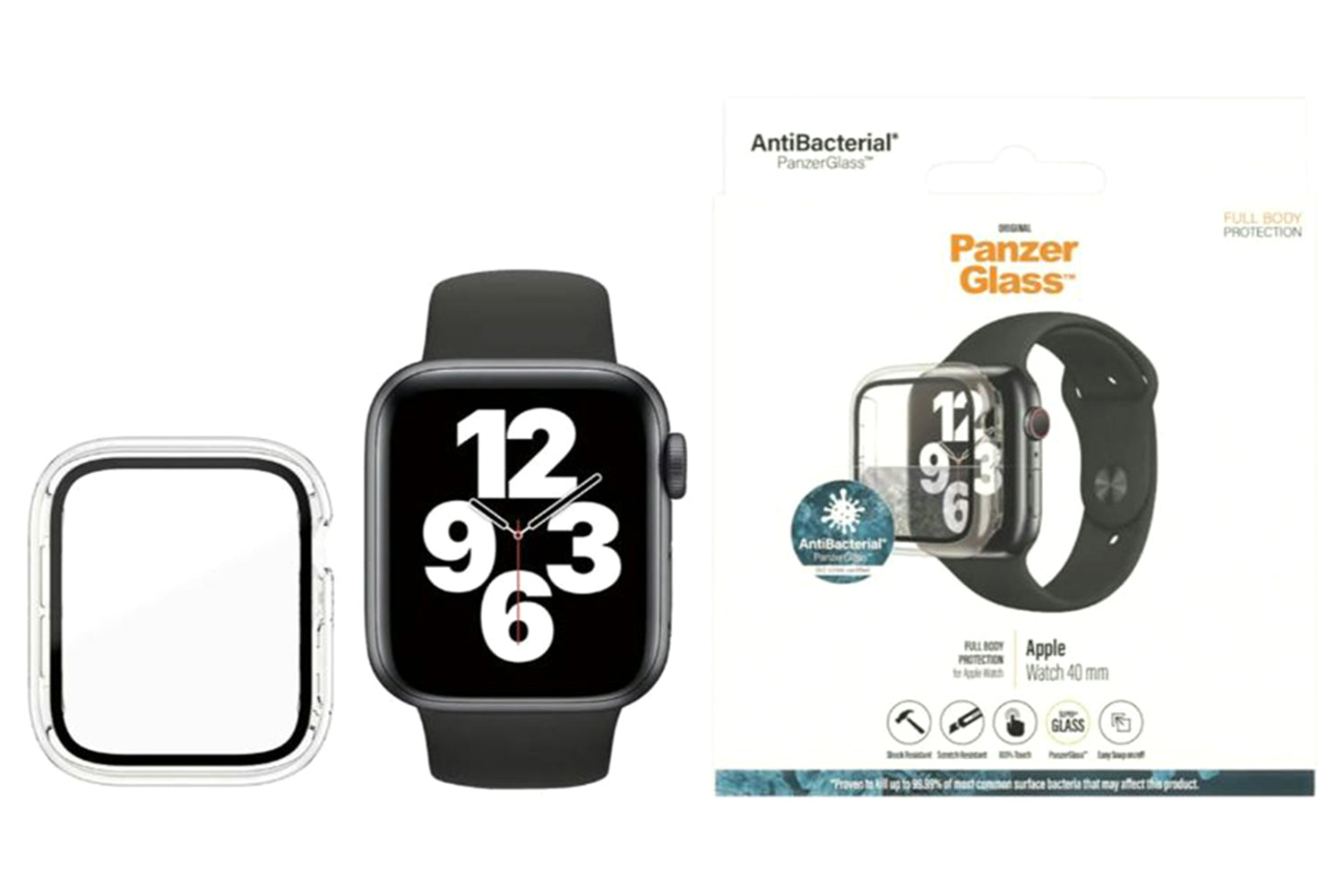 PanzerGlass Full Body Apple Watch Series 4/5/6/SE Screen Protector | 40MM | Clear-4