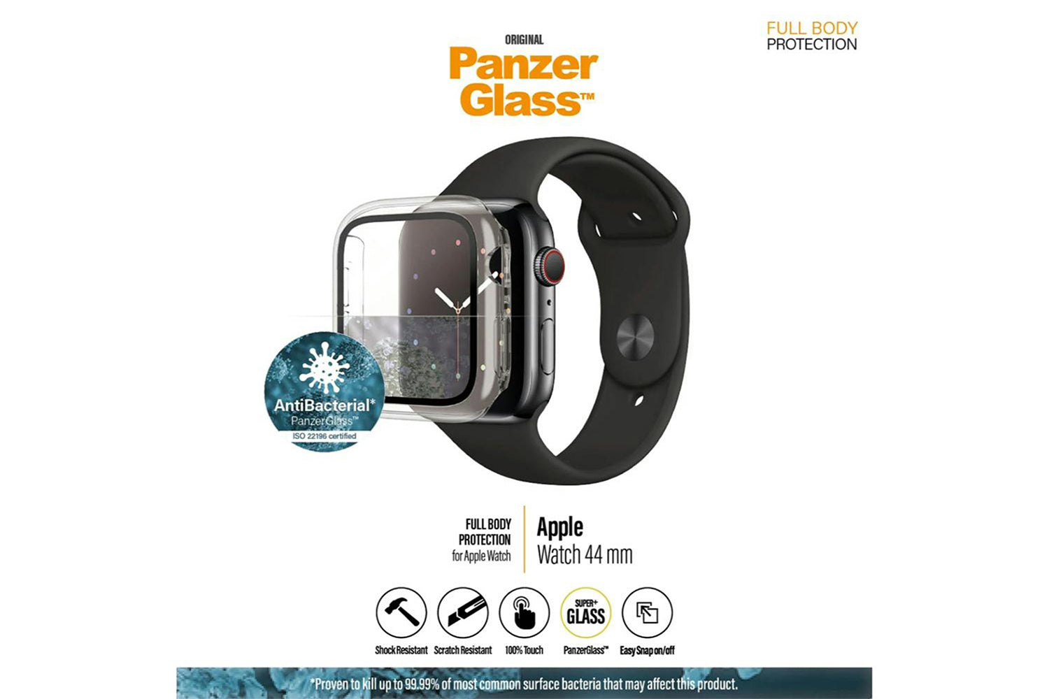PanzerGlass Full Body Apple Watch Series 4/5/6/SE Screen Protector | 44MM | Clear-5