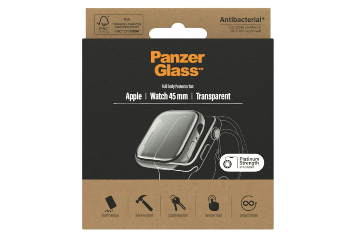 PanzerGlass Full Body Apple Watch Series 9/7/8 Screen Protector | 45MM | Clear-4