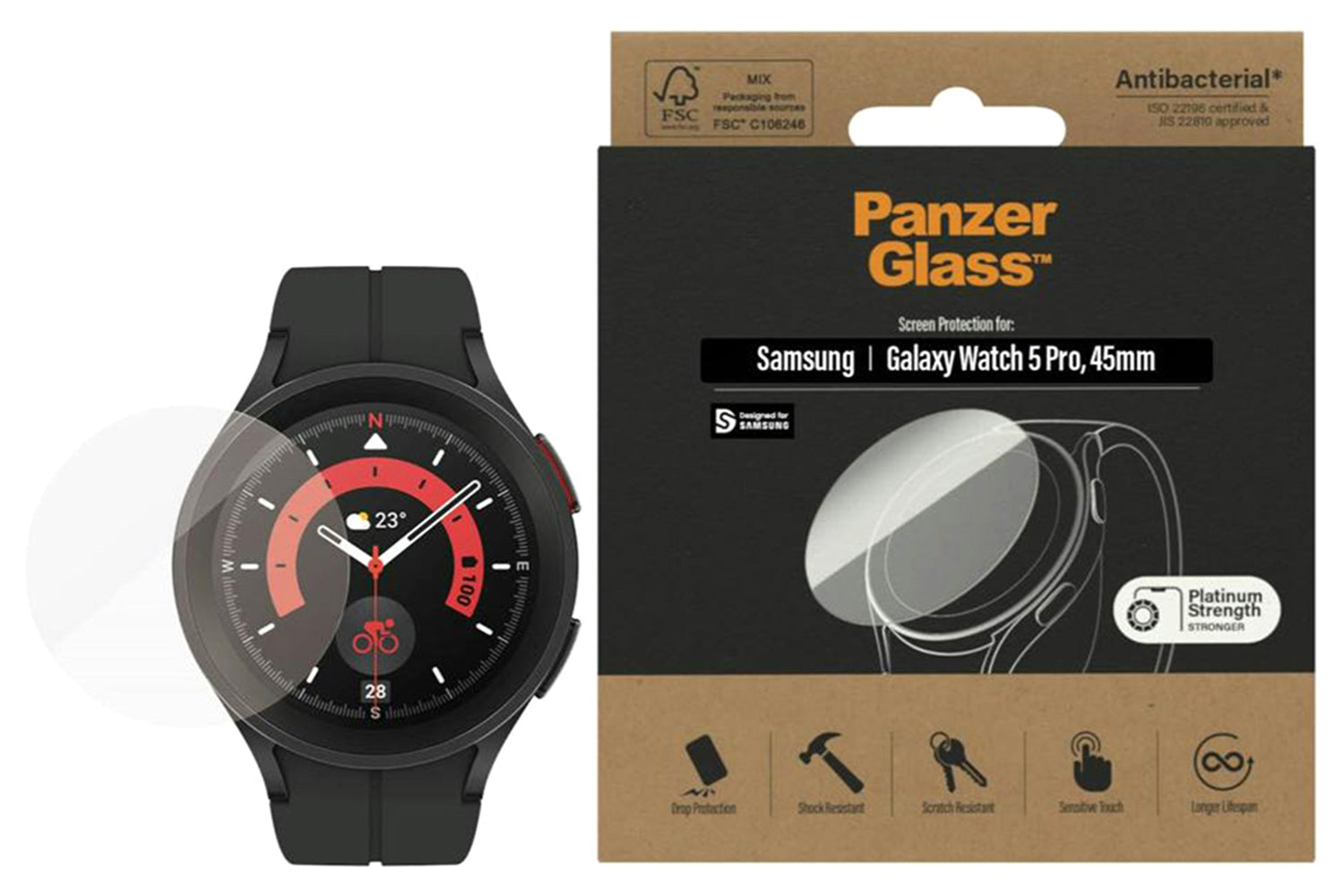 PanzerGlass Samsung Galaxy Watch 5 Pro Screen Protector | 45mm-2