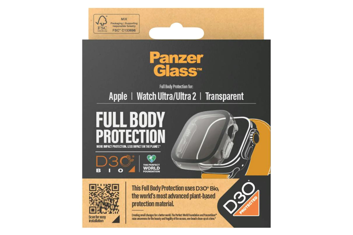 PanzerGlass Screen Protector Full Body Apple Watch Ultra 49mm | Transparent-4