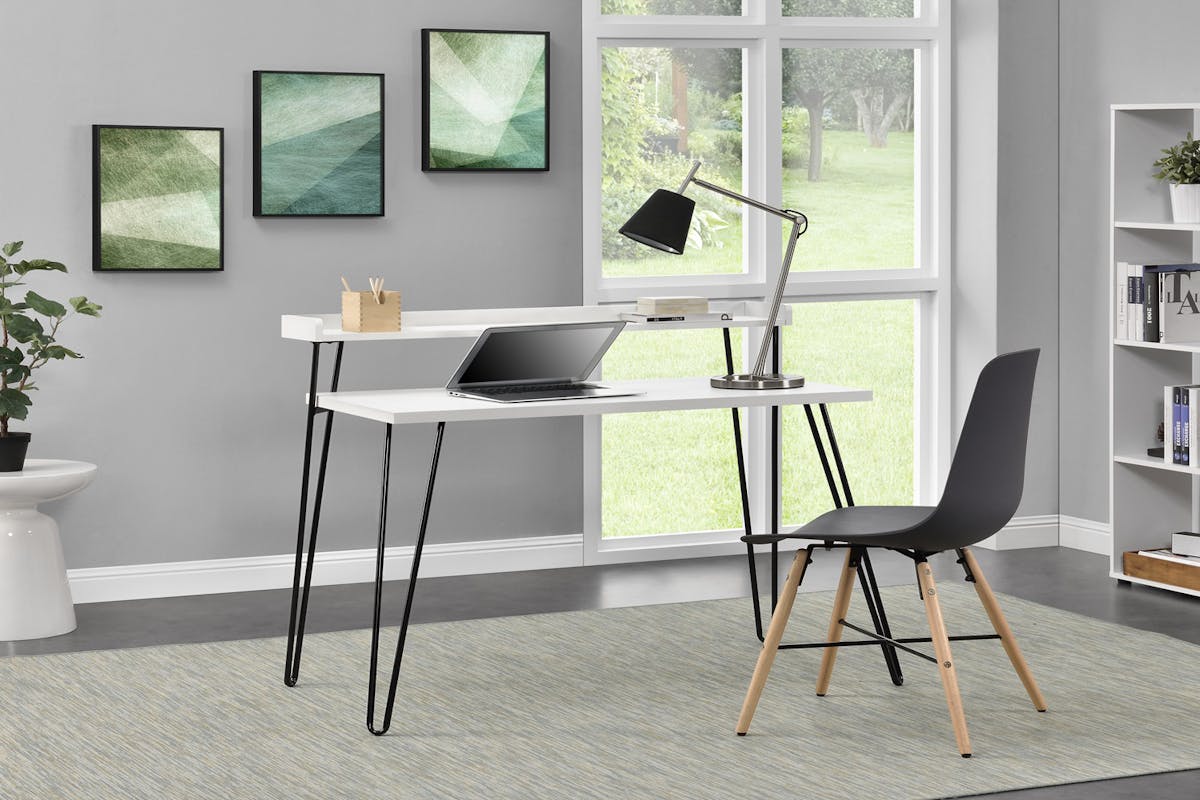 Dorel Haven Retro Desk with Riser | White-3