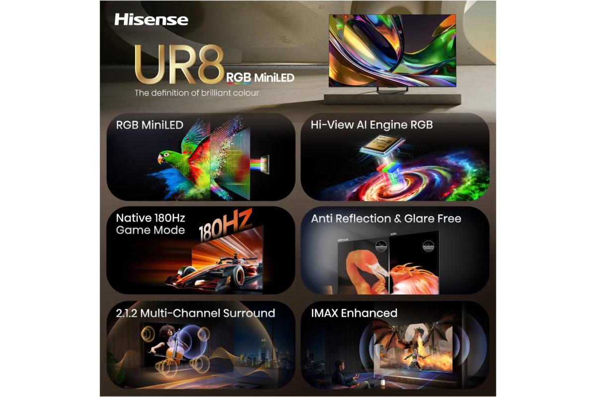 Hisense 65" UR8S RGB Mini LED Smart TV (2026) | 65UR8S-12