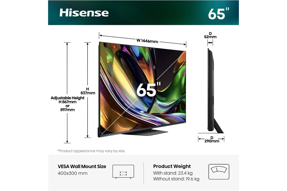 Hisense 65" UR8S RGB Mini LED Smart TV (2026) | 65UR8S-2
